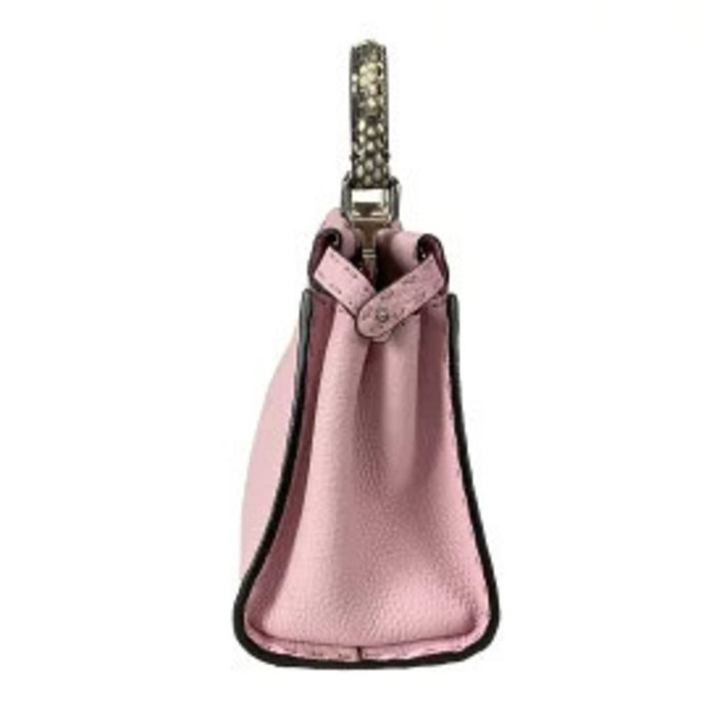 Fendi Peekaboo Iconic Selleria Handbag Pink Multi Leather